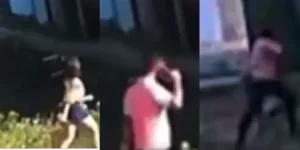 Criança é levada à força para dentro de casa abandonada