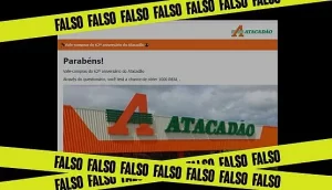 Golpe no WhatsApp: é fake vale-compras de aniversário do Atacadão