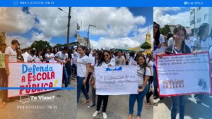 CALÇADO  – Estudantes da EREM Augusta Cordeiro de Melo Participam de Ato em Defesa da Escola Pública