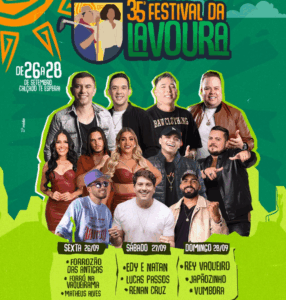 Prefeitura de Calçado divulga programação completa do 35º Festival da Lavoura (FDL)
