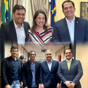 Deputado Dannilo Godoy comemora com a governadora Raquel Lyra e o ministro Renan Filho o início da obra da Reta de Ibimirim
