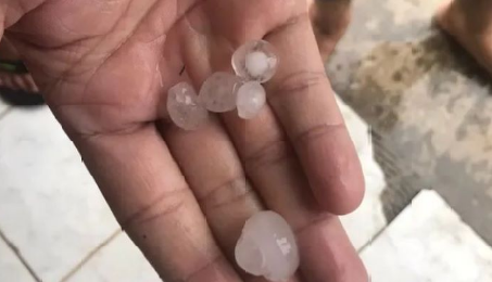Chuva de granizo surpreende moradores de Santa Cruz do Capibaribe